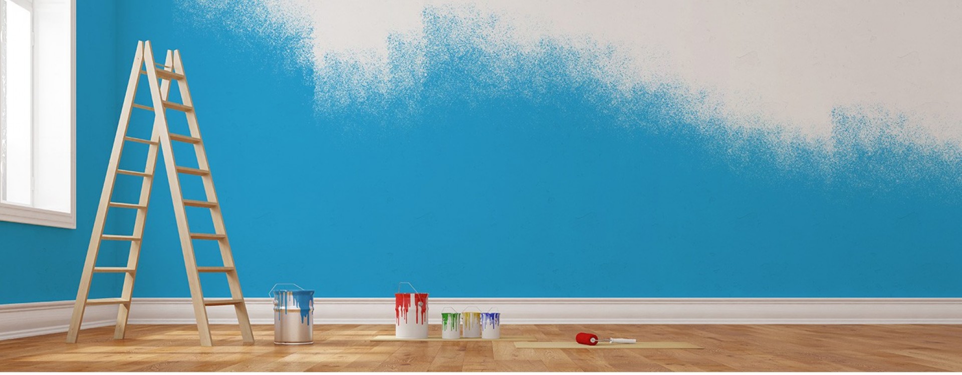 Blaue Wand - Maler Martin Kohl